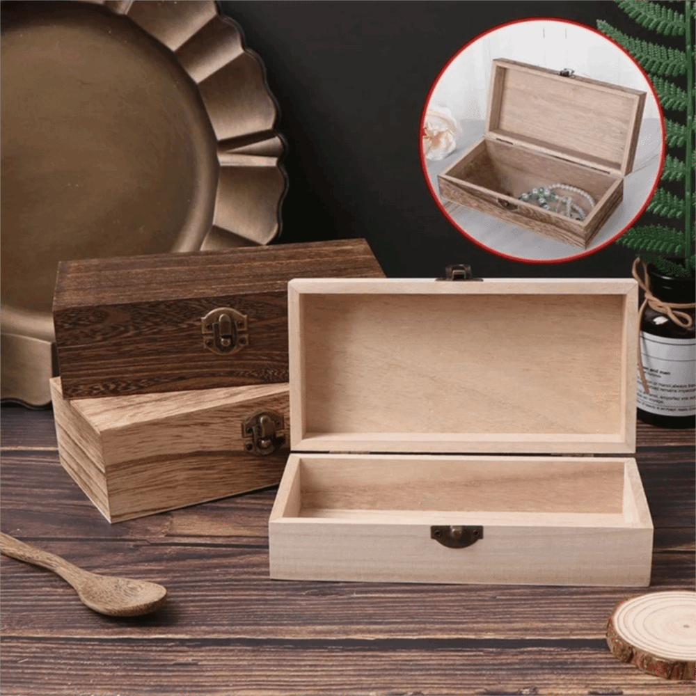 Vintage Collectible Show - Boîtes d'emballage cadeau en bois multi-usages,