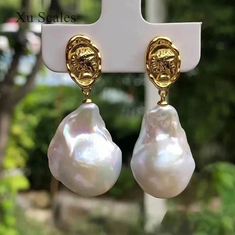 Vintage Collectible Coins - Boucles d'Oreilles en Perles Baroques Naturelles